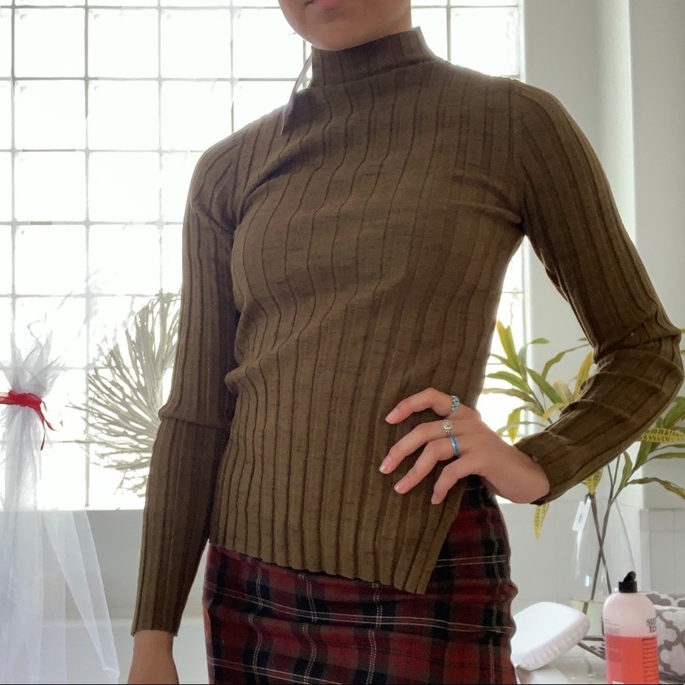 Top Shop Olive Green Turtle Neck